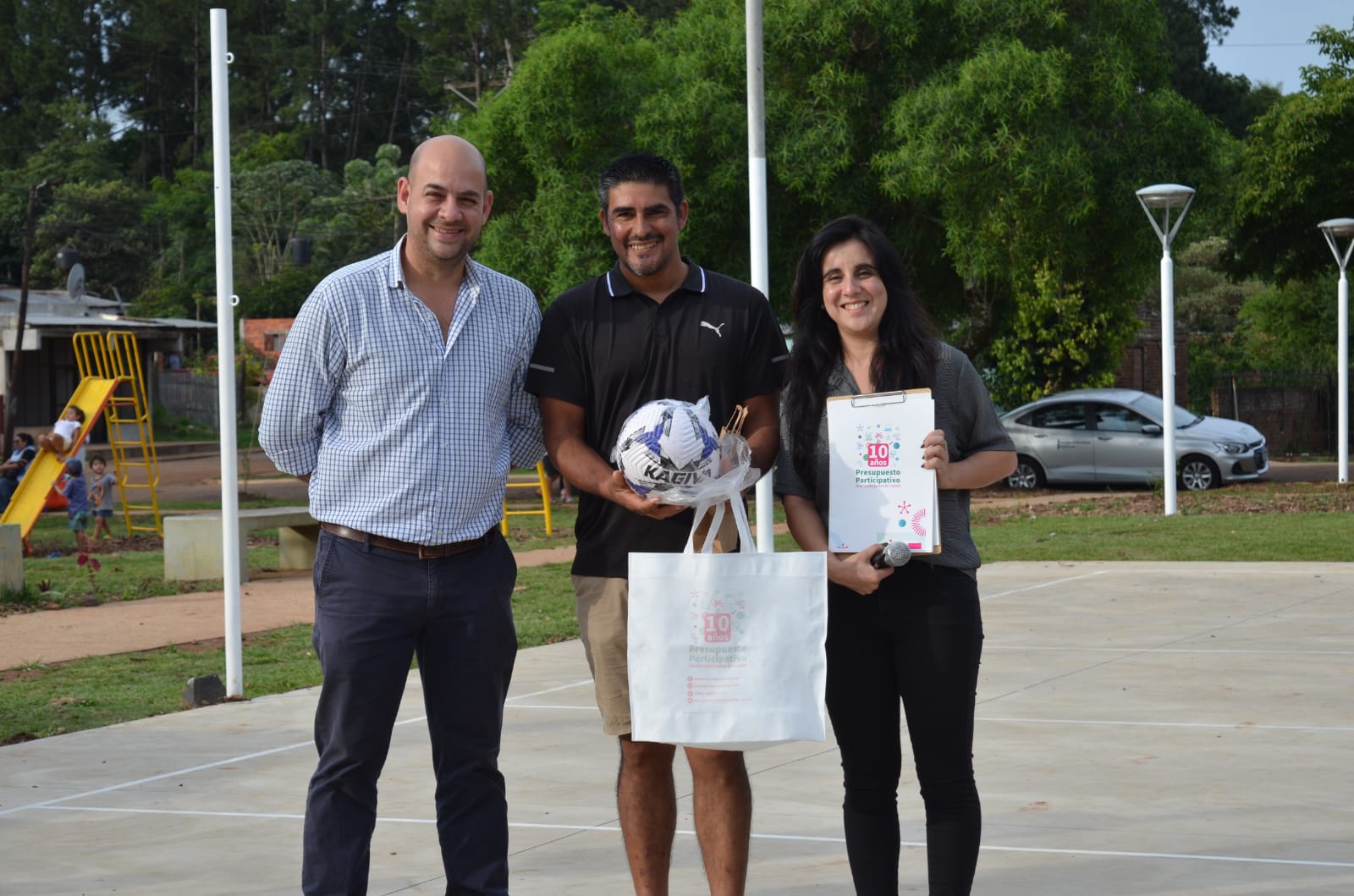 <p>Inauguraron las obras de la plaza en Los Paraísos</p>